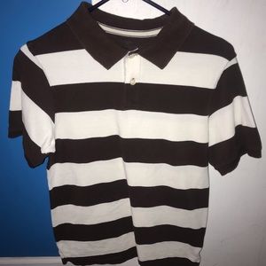 Brown and white faded glory striped shirt
